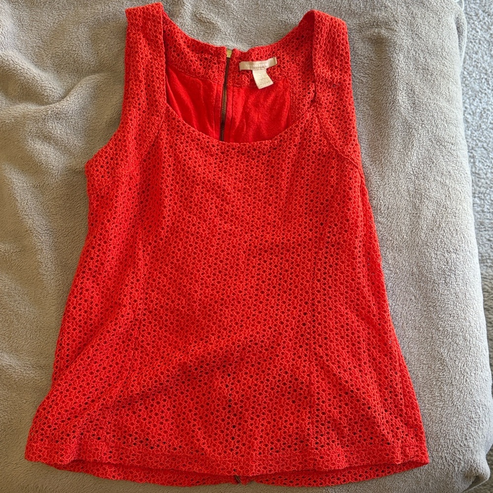 Banana Republic Vibrant Red Lace Tank Top